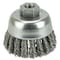 Weiler 2-3/4" Single Row Knot Wire Cup Brush .020" Steel Fill 1/2"-13 UNC Nut 13285 - alternate 1